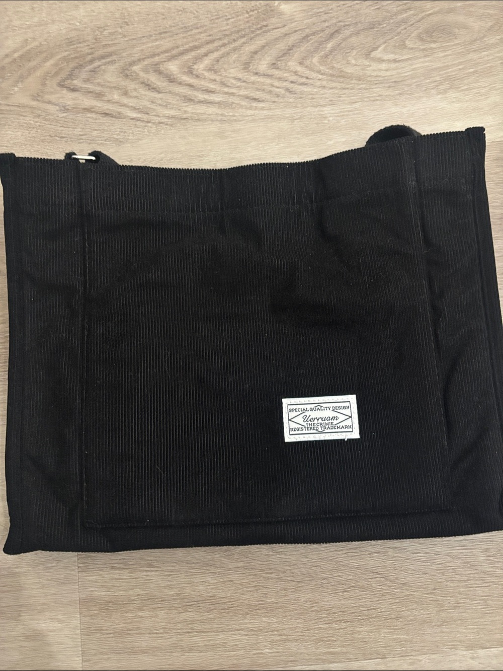 Black Corduroy Tote Bag